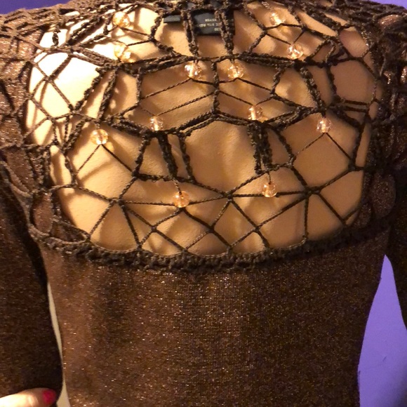 Ruby Cho small Copper beaded back silk sweater - Picture 2 of 2